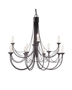 12 Light Chandelier - Black