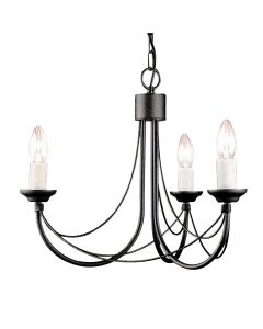 3 Light Chandelier - Black