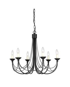 6 Light Chandelier - Black