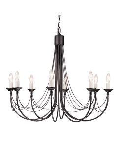 8 Light Chandelier - Black