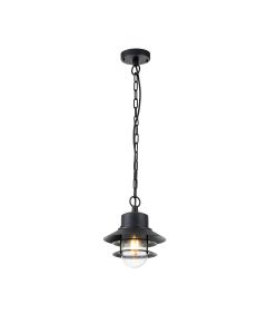 1 Light Chain Lantern - Textured Black