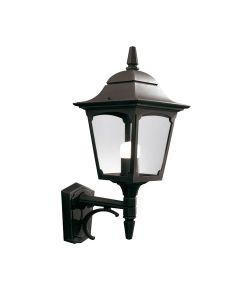 1 Light Up Wall Lantern - Textured Black