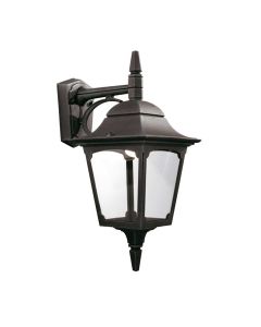 1 Light Down Wall Lantern - Textured Black