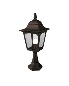 1 Light Pedestal Lantern - Textured Black