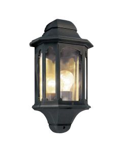 1 Light Half Lantern - Textured Black