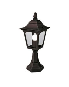 1 Light Mini Pedestal Lantern - Textured Black