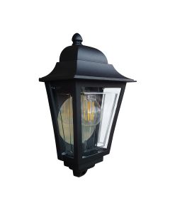 1 Light Half Wall Lantern - Black