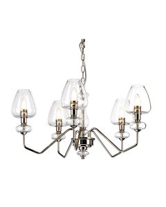 5 Light Chandelier - Polished Nickel - Polished Nickel