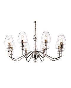 8 Light Chandelier - Polished Nickel - Polished Nickel