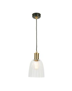 1 Light Pendant - Black/Polished Brass