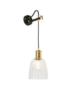 1 Light Wall Light - Black/Polished Brass