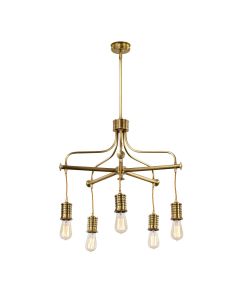 5 Light Chandelier - Aged Brass - Aged Brass