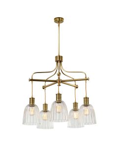 5 Light Chandelier - Aged Brass - Aged Brass