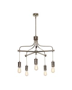 5 Light Chandelier - Polished Nickel - Polished Nickel