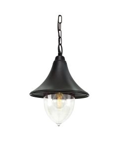 1 Light Chain Lantern - Textured Black