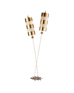 2 Light Floor Lamp - Gold - Gold And Taupe