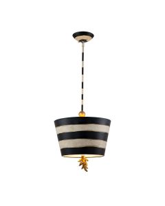 1 Light Pendant - Black, Putty & Gold Leaf