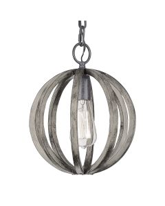 1 Light Mini Pendant - Weathered Wood / Speckled Black