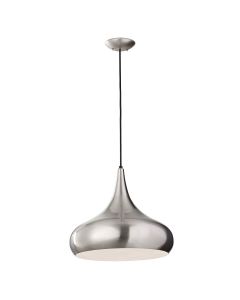 1 Light Large Pendant - Brushed Steel - Brushed Steel