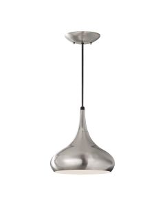 1 Light Medium Pendant - Brushed Steel