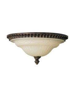 2 Light Flush - Old Painted Bronze