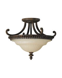 2 Light Flush - Old Painted Bronze