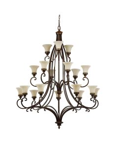 18 Light Chandelier - Old Painted Bronze