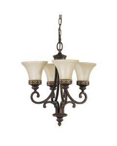 4 Light Chandelier - Old Painted Bronze