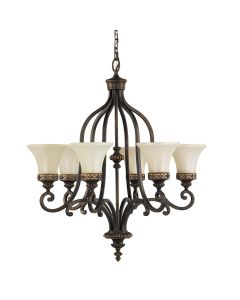 6 Light Chandelier - Old Painted Bronze