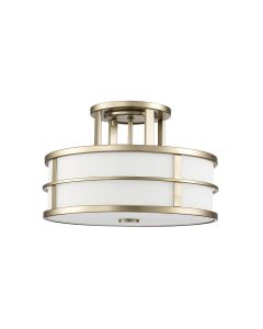 3 Light Semi-Flush - Painted Natural Brass