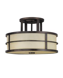 3 Light Semi-Flush - Black/Bronze Patina