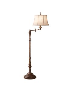 1 Light Floor Lamp - Crackled Bronze/Silver Patina