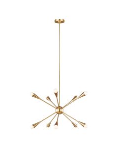 10 Light Chandelier - Burnished Brass