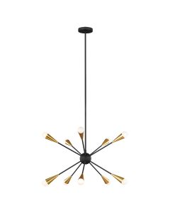 10 Light Chandelier - Matte Black