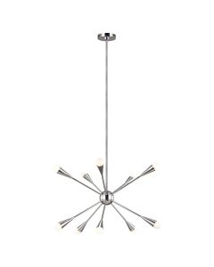 10 Light Chandelier - Polished Nickel