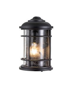 1 Light Half Lantern - Textured Black