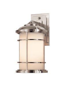 1 Light Medium Wall Lantern - Brushed Steel