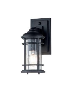 1 Light Small Wall Lantern - Textured Black