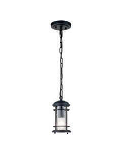 1 Light Chain Lantern - Textured Black