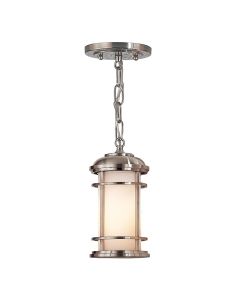 1 Light Small Chain Lantern - Brushed Steel