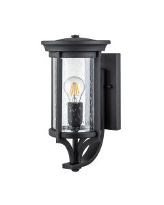 1 Light Small Wall Lantern - Textured Black