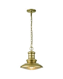 1 Light Medium Chain Lantern - Painted Distressed Brass