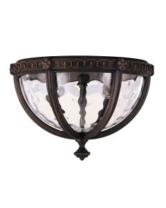 2 Light Flush - Old Painted Bronze