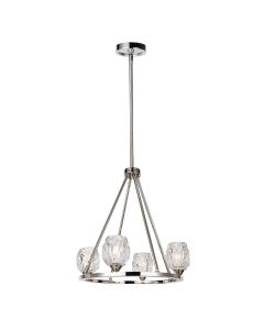 4 Light Chandelier - Polished Nickel