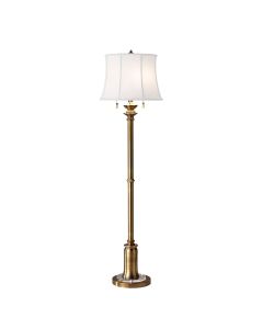 2 Light Floor Lamp - Antique Brass