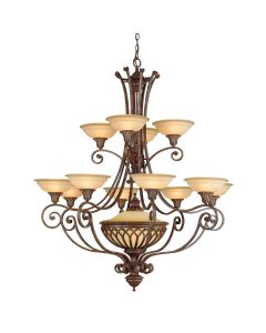 13 Light Chandelier - Silver Bronze Patina