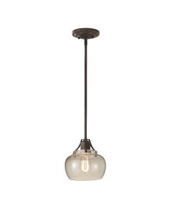 1 Light Mini Pendant - Rustic Iron - Old Painted Bronze