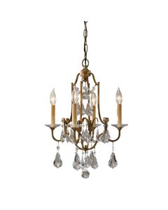 4 Light Chandelier - Distressed Bronze