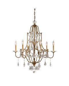 6 Light Chandelier - Distressed Bronze