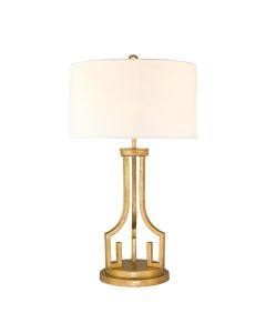 1 Light Table Lamp - Distressed Gold, Ivory Shade